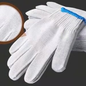 Găng tay bảo hộ lao động sợi Poly & Carbon màu trắng, không phủ