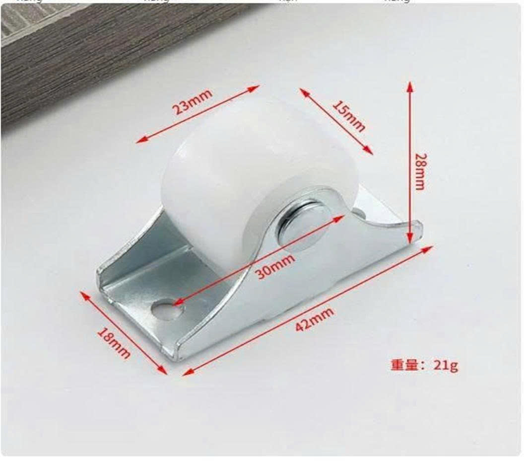 Bánh xe nhựa trắng cố định 1 chiều